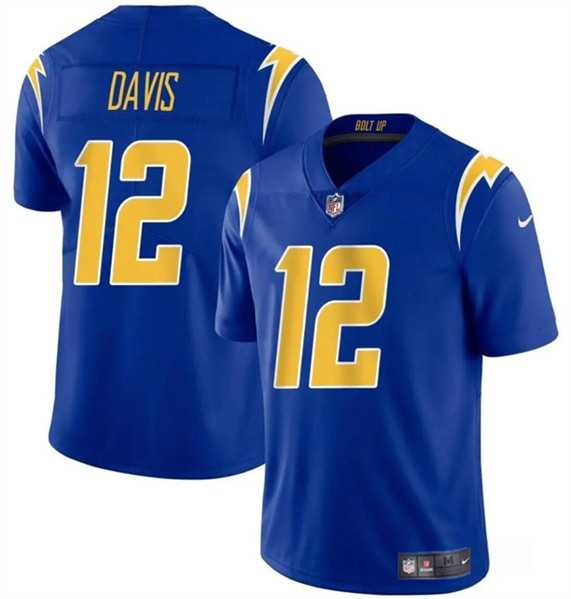 Men & Women & Youth Los Angeles Chargers #12 Derius Davis Royal 2024 Vapor Limited Football Stitched Jersey,We sell and wholesale Men & Women & Youth Los Angeles Chargers #12 Derius Davis Royal 2024 Vapor Limited Football Stitched Jersey on line form chian!